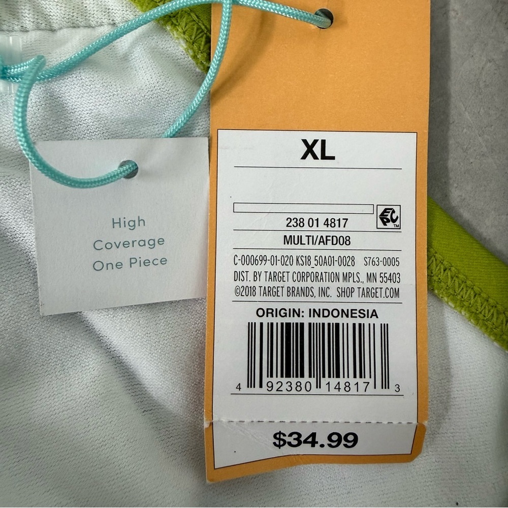 Women’s Kona Sol High Coverage One Piece Swimsuit Strappy Back Polka Dot Size XL - Picture 14 of 16